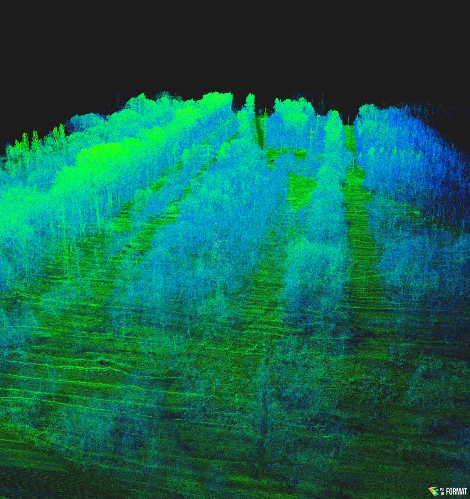 Chmura punktów 3D pozyskana technologią LiDAR Chmura punktów 3D pozyskana technologią LiDAR